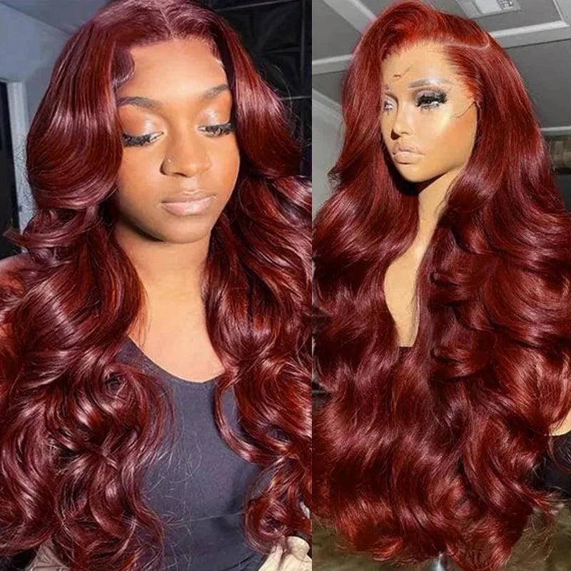 Body Wave Reddish Brown 13x6 Lace Front Human Hair Wig