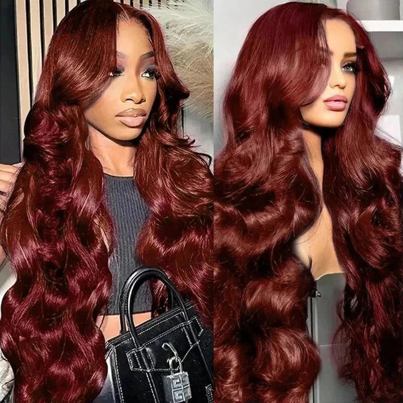 Body Wave Reddish Brown 13x6 Lace Front Human Hair Wig