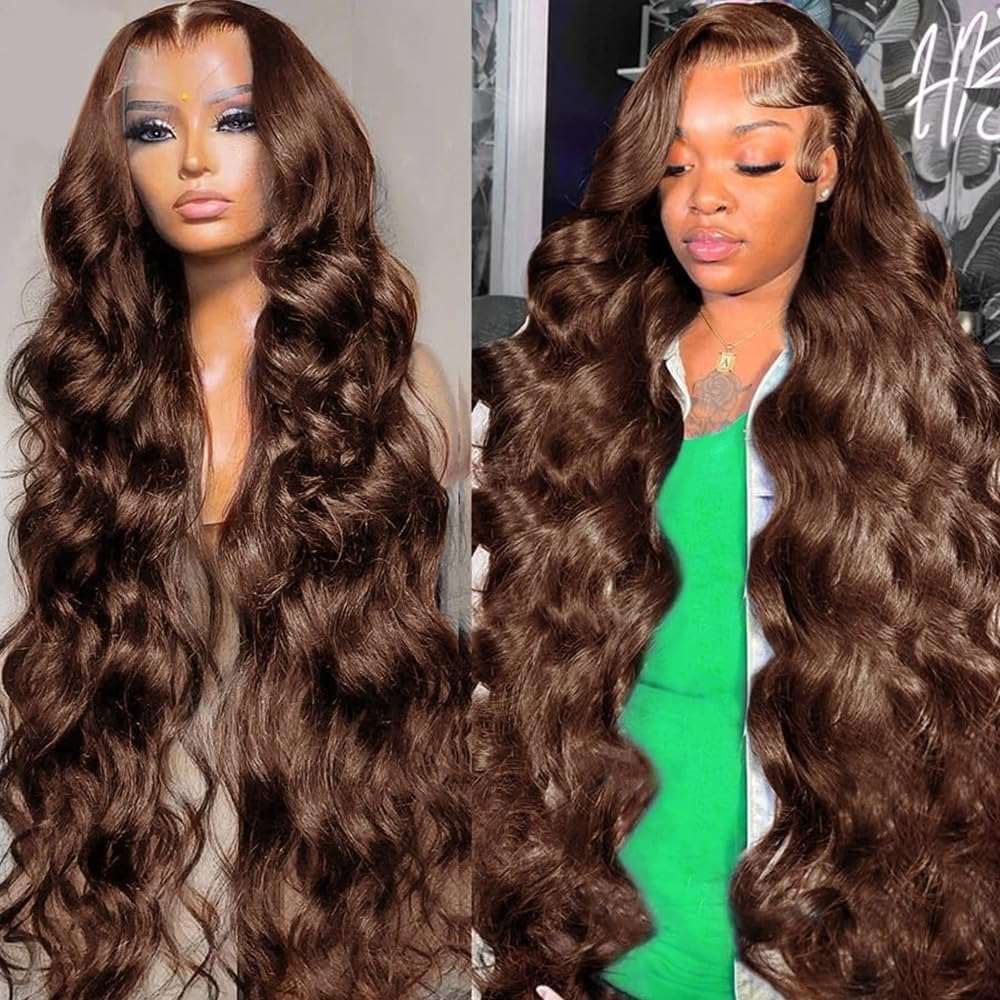 Chocolate Brown 13x4 Lace Front Human Hair Wig
