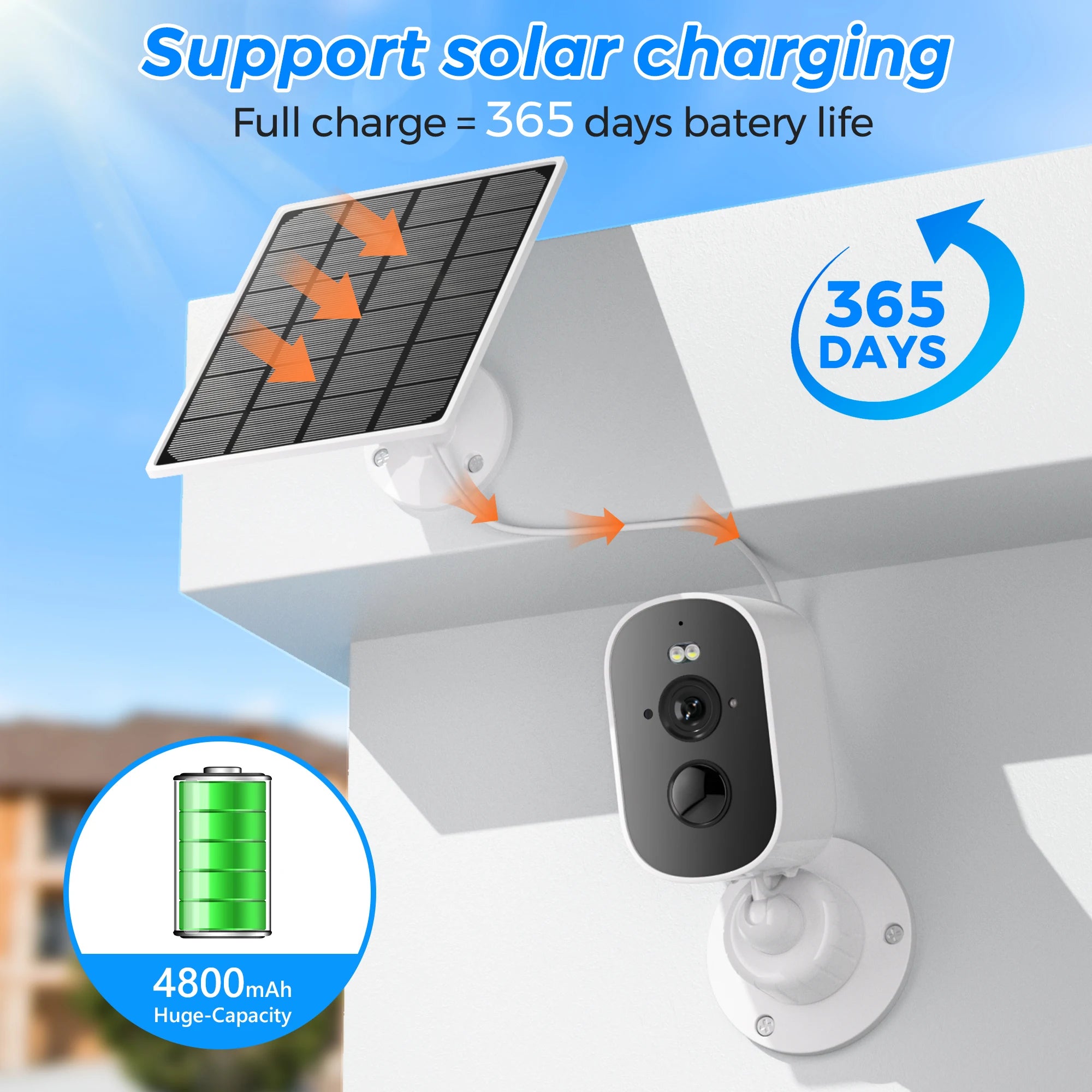 Solar Powered Outdoor Security Camera
