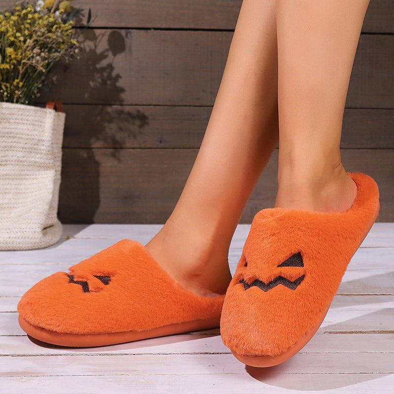Cute Halloween Pumpkin Bedroom Slippers - Tucan Trading