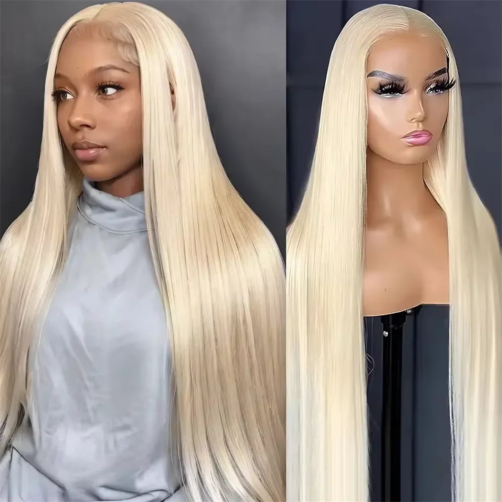 200% 613 Honey Blonde 13x6 HD Transparent Lace Front Human Hair Wig