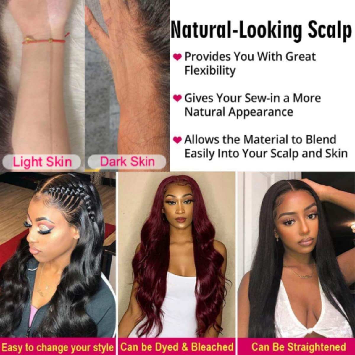 4x6 Lace Closure Natural Color Human Hair Wig