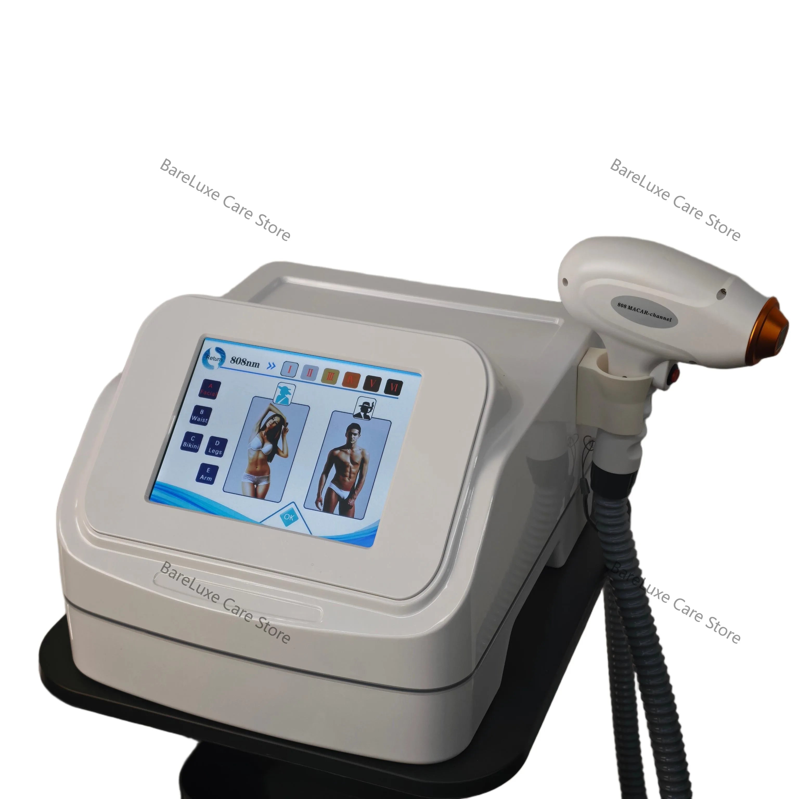 808nm Diode Laser Hair Removal Machine 5Bar Permanent Painless Ice Cooling Hair Reduction for Full Body Bikini Line Hair Removal