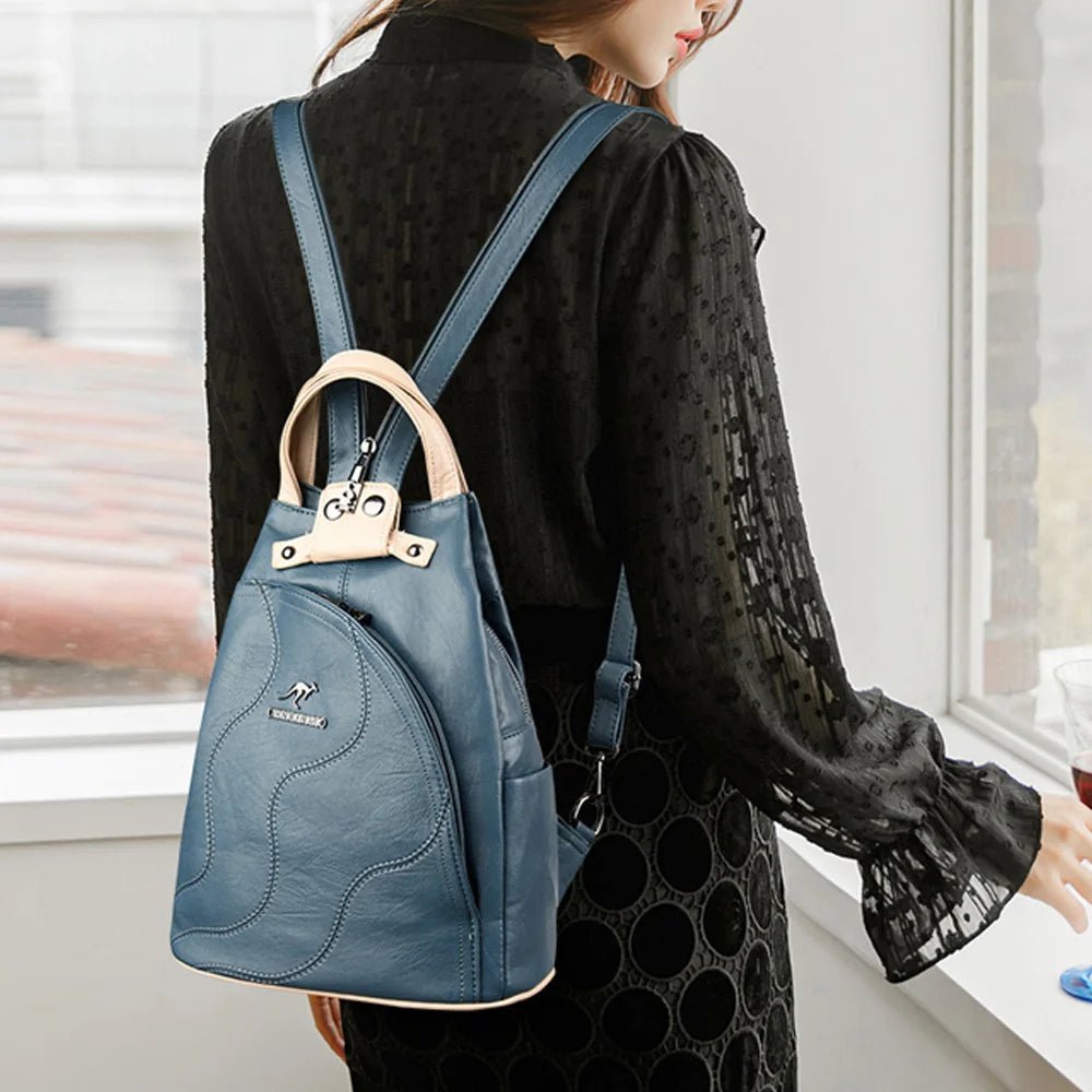 Women Leather Mini Backpack – Stylish & Multi - Function - Tucan Trading