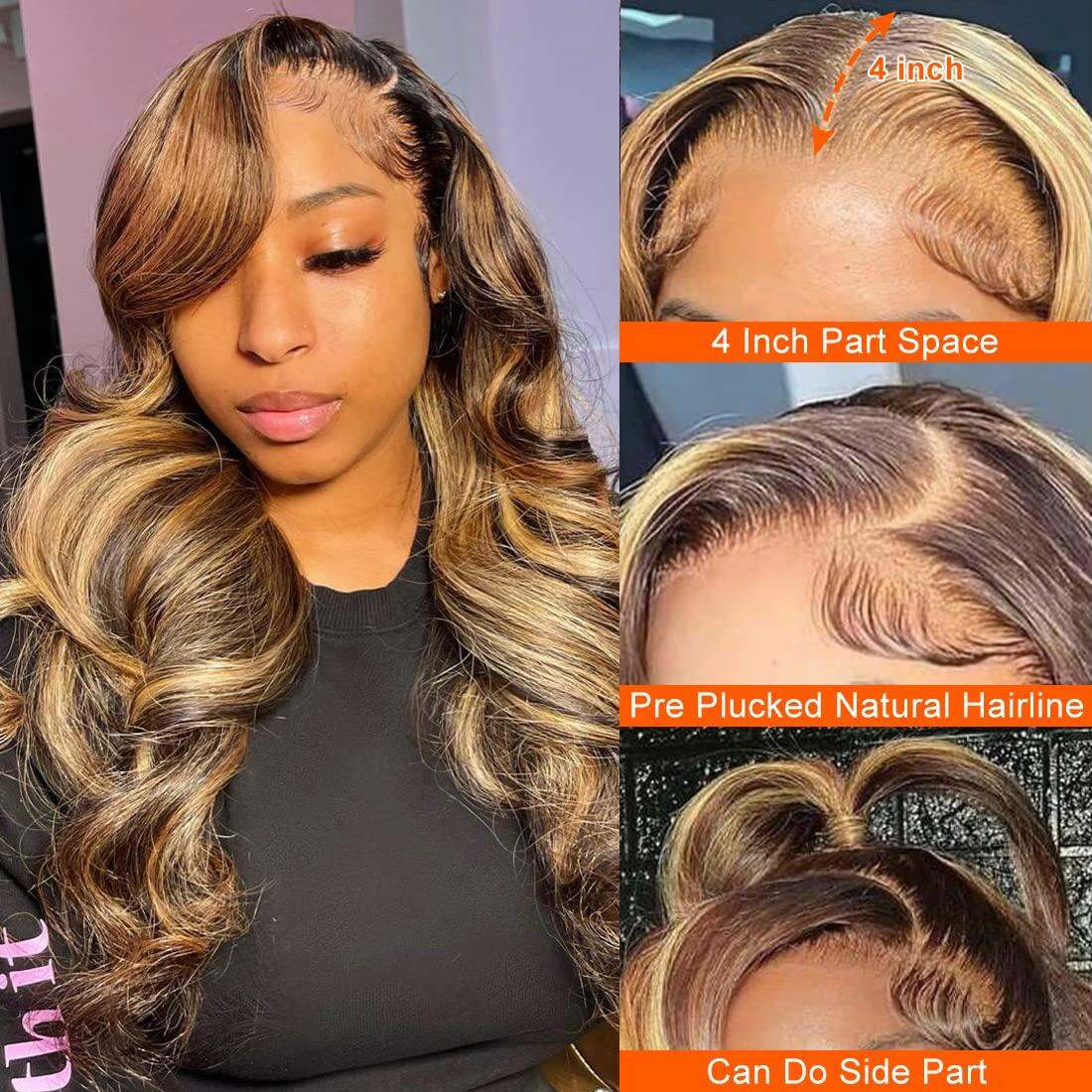 P4 27 13x4 Lace Front Human Hair Wig