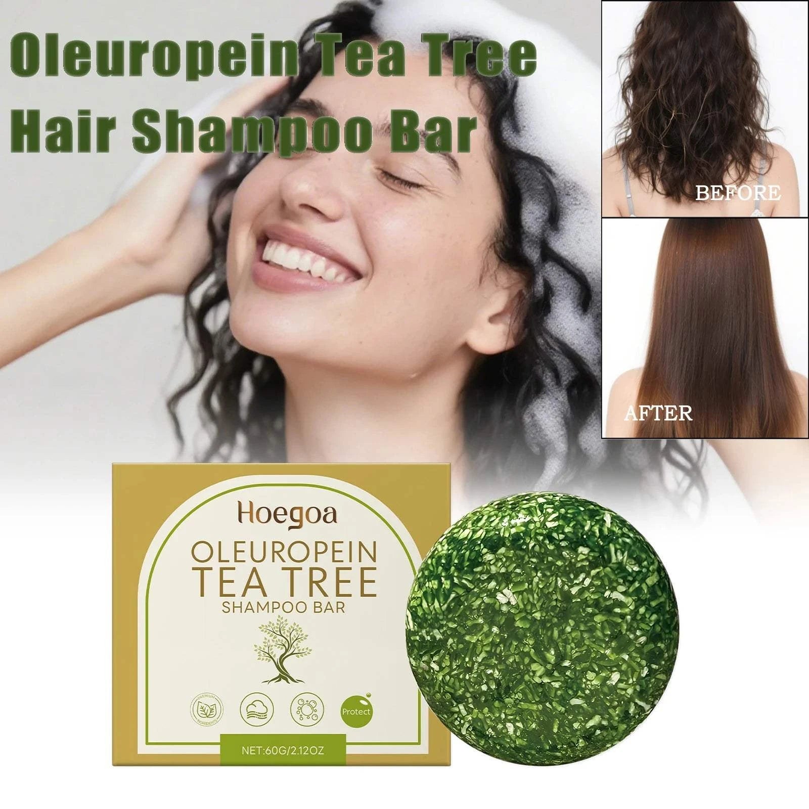 HOEGOA Oleuropein & Tea Tree Dandruff Removal Shampoo Bar