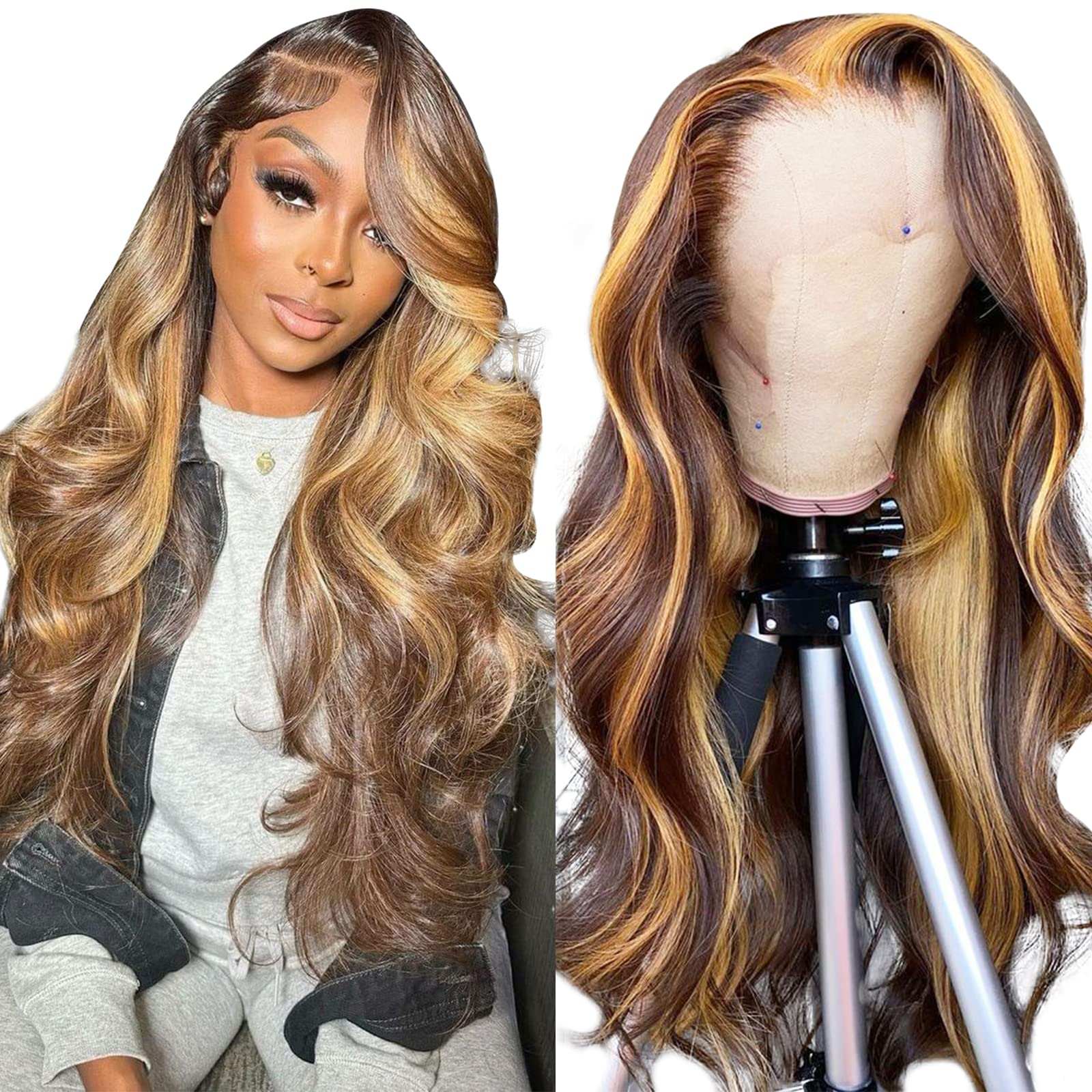 P4 27 13x4 Lace Front Human Hair Wig