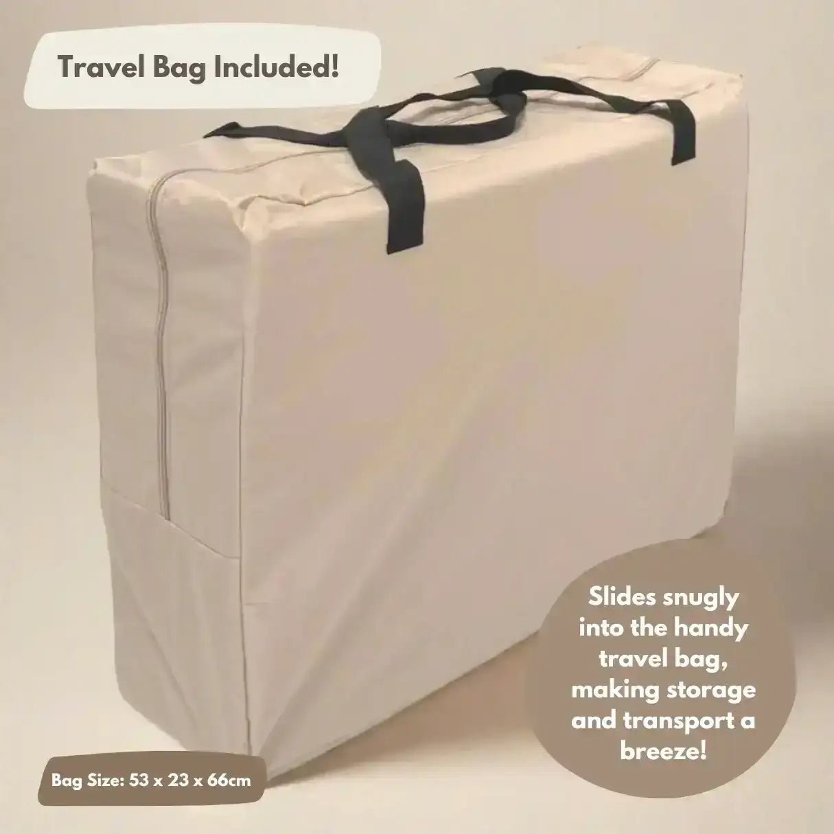 Airpod 3 Travel Cot Includes Newborn Bassinet Insert - Beige - Tucan Trading