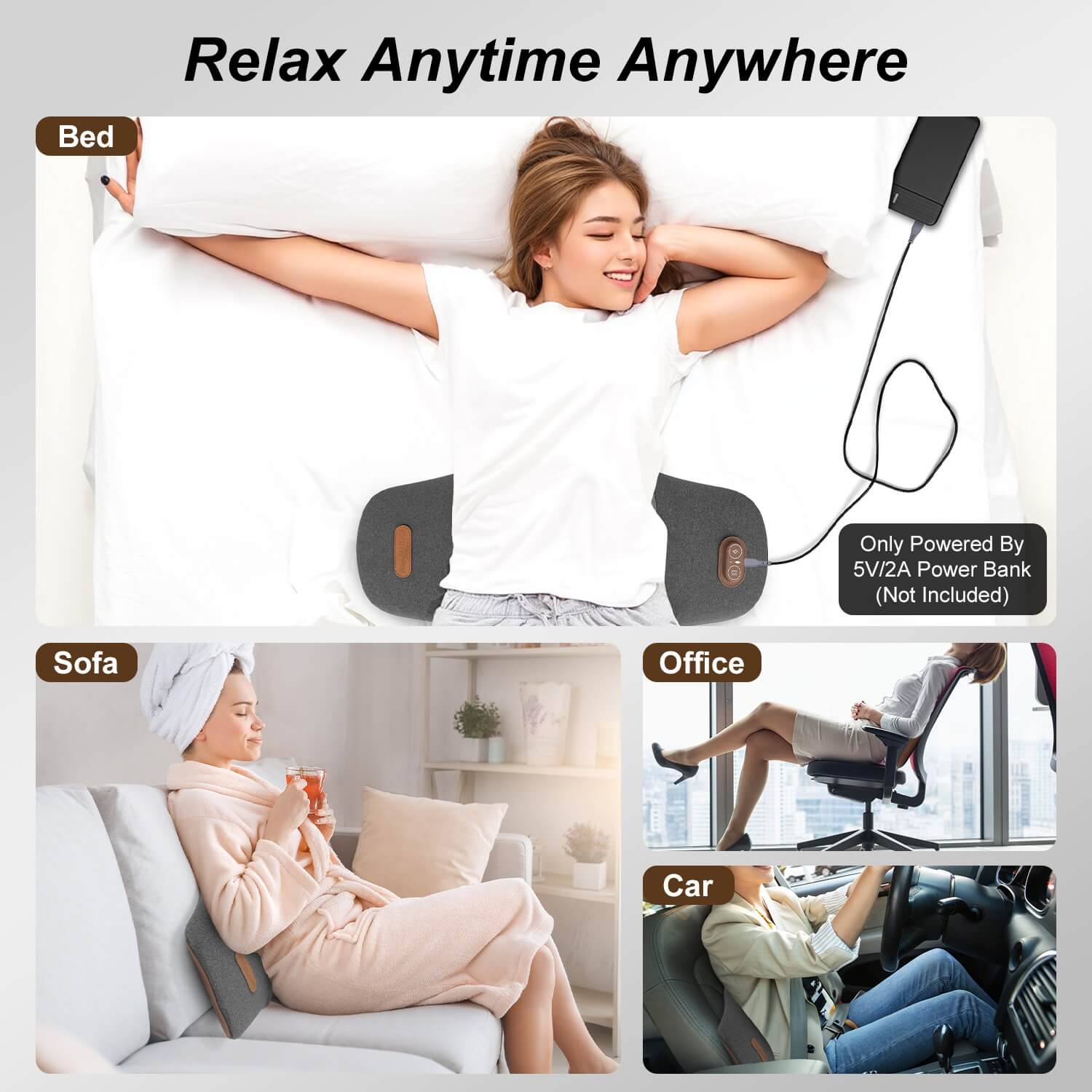 Electric Lumbar Support Pillow With Massage | 2 In 1 Lumbar Massager