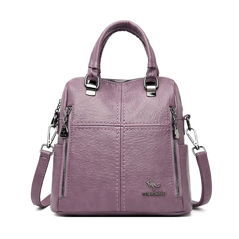 Hot Sale High Quality Leather Backpack Women Shoulder Bags Multifunction Travel Backpack School Bags for Girls Bagpack Mochila - Tucan Trading