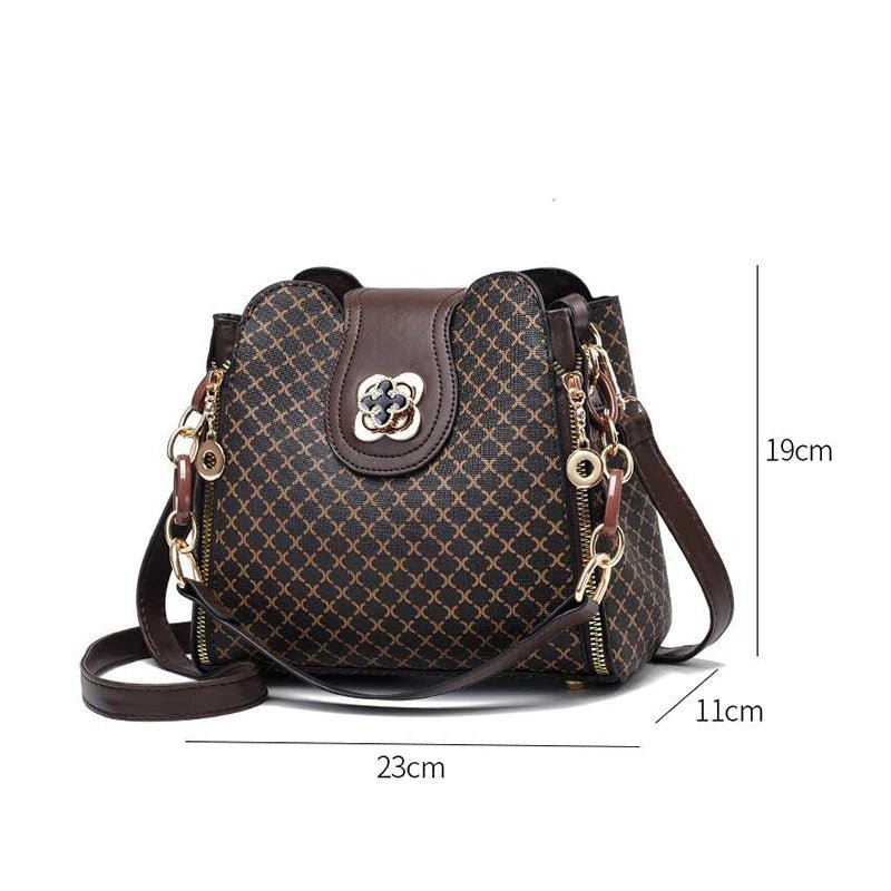 New Women Handbag Bag Luxury Design Bucket Shoulder Crossbody Bag Flip Check Print Large Capacity Single Shoulder Straddle Bag - Tucan Trading