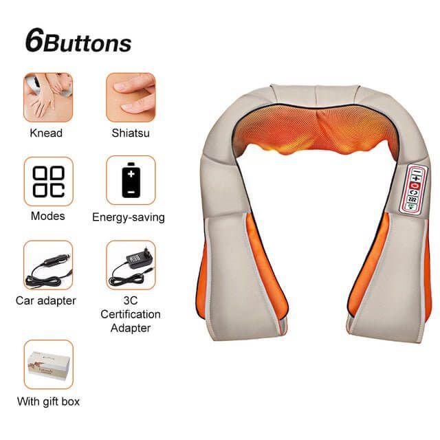 U Shaped Shiatsu Neck Massager | Back And Neck Massager with Heat