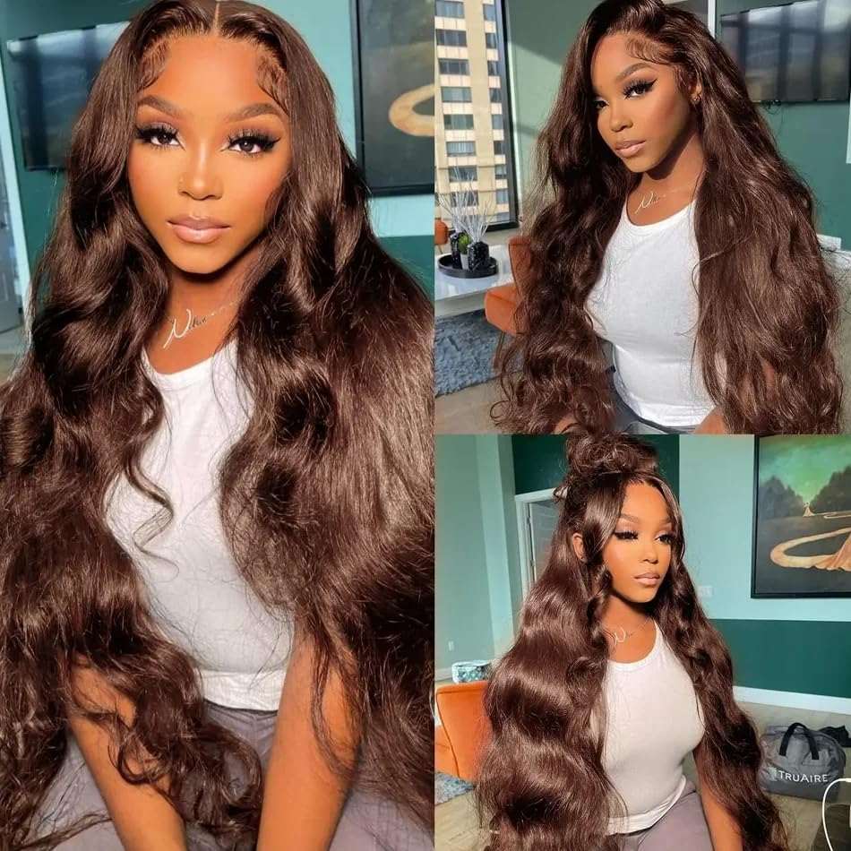 Chocolate Brown 13x4 Lace Front Human Hair Wig