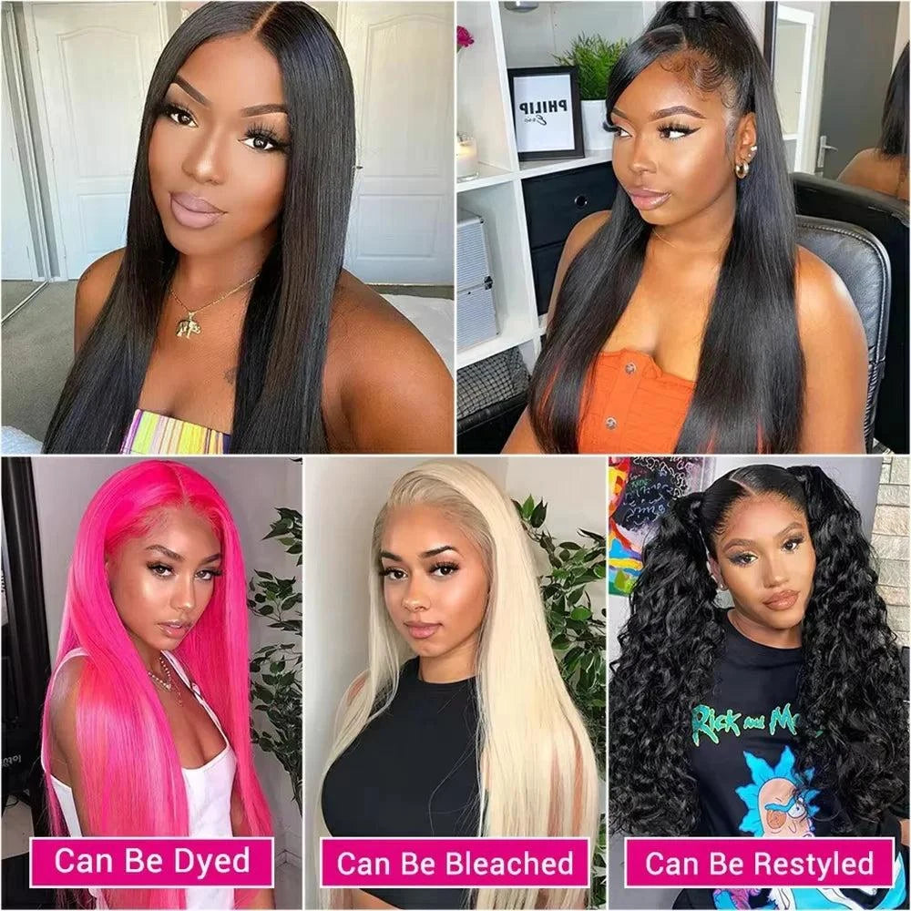 40 Inch Bone Straight Lace Frontal Human Hair Wig