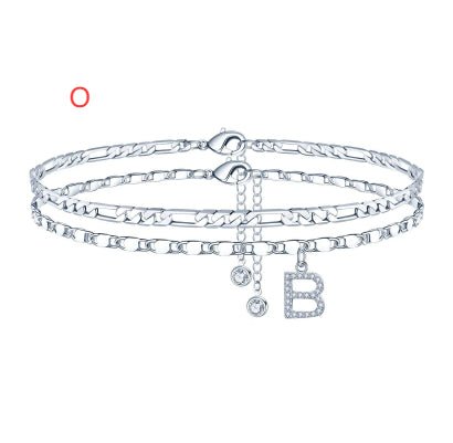 26 - letter English Zircon - inlaid Pendant With An NK Chain, Double - layered - Tucan Trading