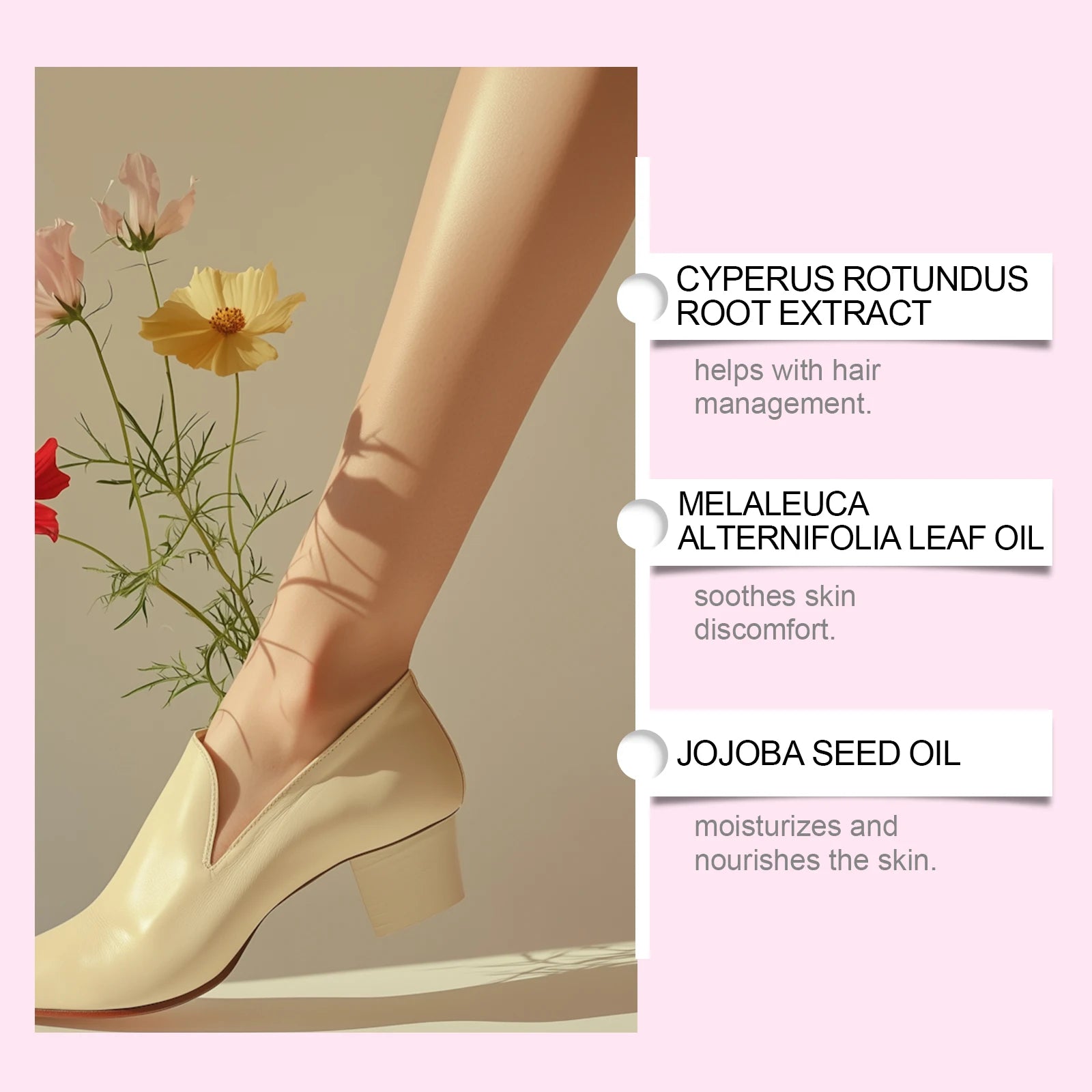 Cyperus Rotundus Oil for Hair Removal Smoothing Soothing Skin Care Moisturizes Armpit Leg Arm Hair Inhibitor Depilatory Oil