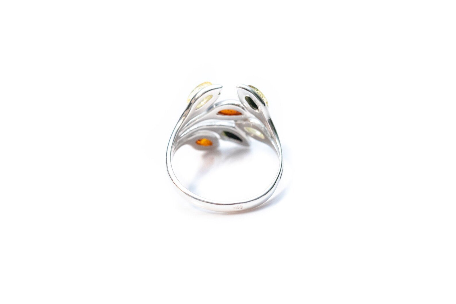 Multicolour Amber Floral Ring - Tucan Trading