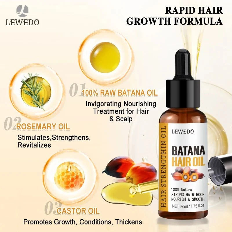 Lewedo Naturals Batana Oil Fast Hair Growth Oil for Men Women