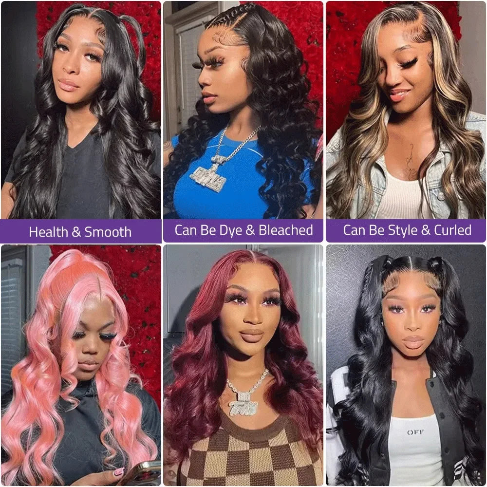 Body Wave 13x6 HD Transparent Lace Front Human Hair Wig