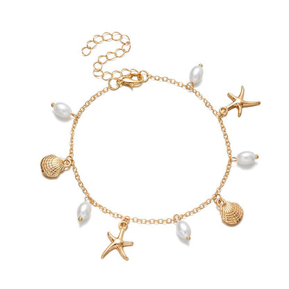 Adjustable Alloy Starfish Pendant Anklet For Women - Tucan Trading