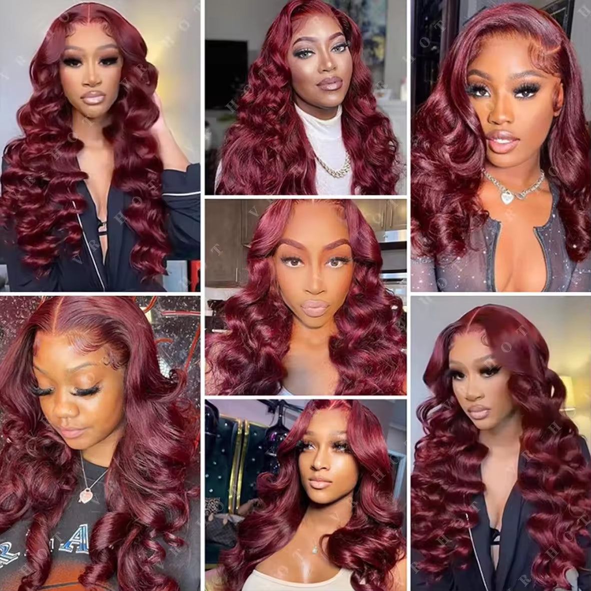 13x4 HD Burgundy Lace Front Human Hair 