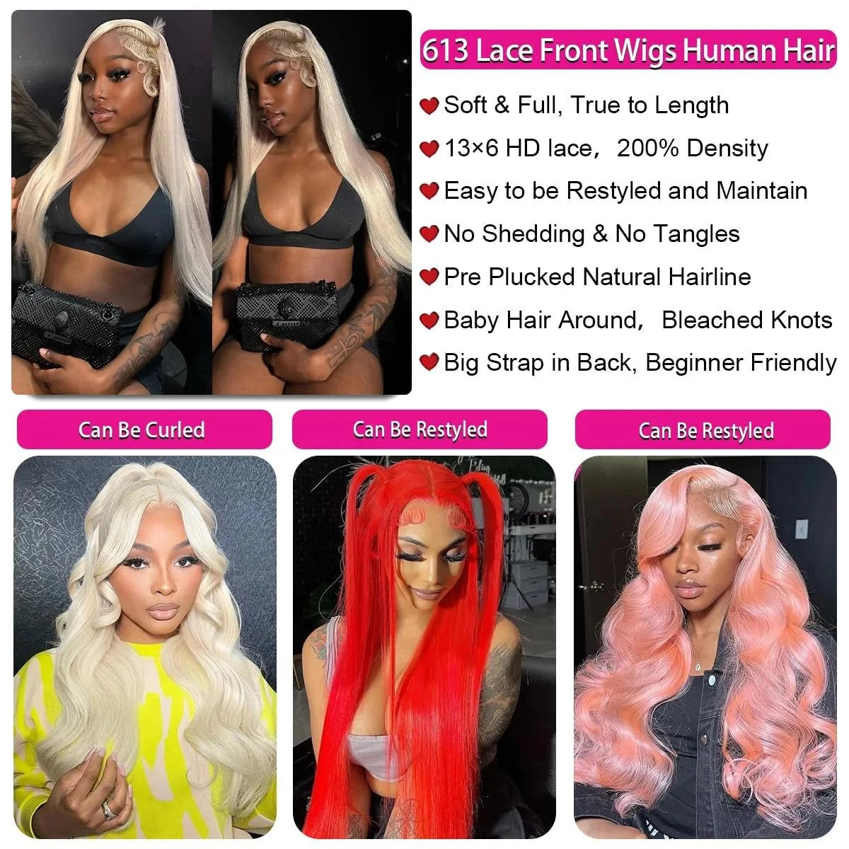  Raw Brazilian Straight Lace Frontal Wig Remy Human Hair