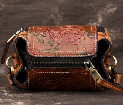 Fashionable Leather Vintage Embossed Handbag
