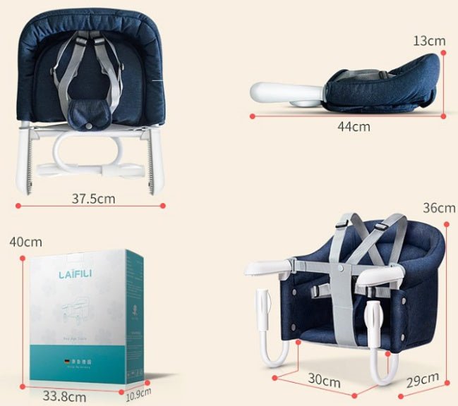 Portable Foldable Baby Highchair Safety Belt Infant Feeding Chair Booster Seat Harness Dinner Lunch Washable Hook - on Chair - Tucan Trading