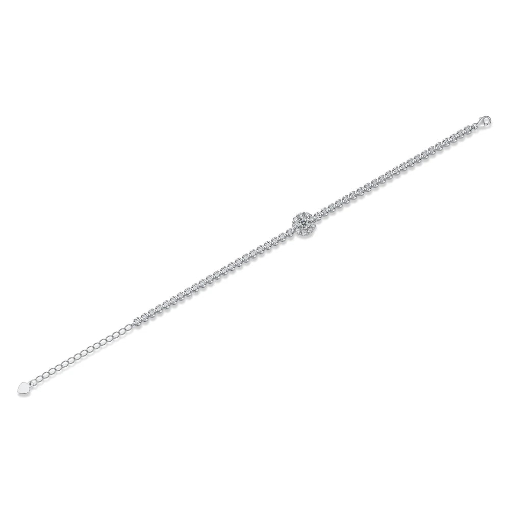 Luxury Fashion Mosan Diamond &amp; Silver Bracelet