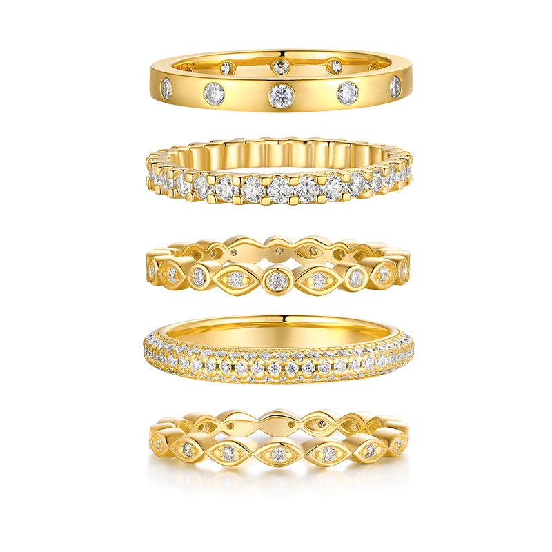 Fashionable Ring And Ring Jewelry Set With Moissanite