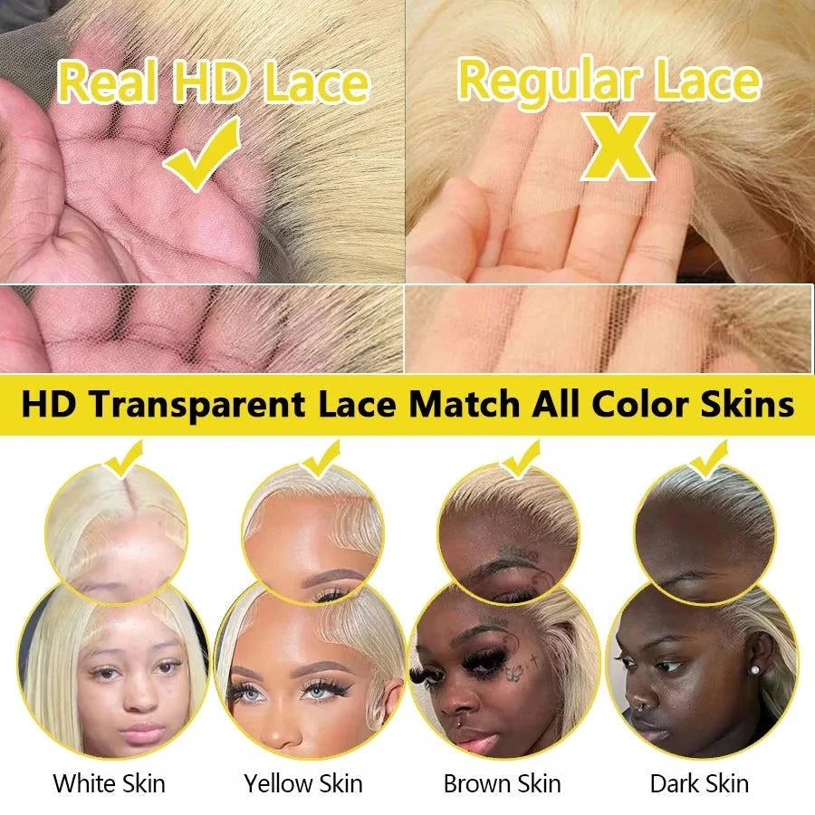 13x6 HD Transparent Lace Front Human Hair Wig