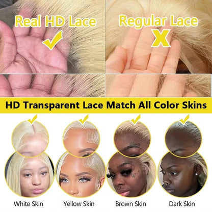 13x6 HD Transparent Lace Front Human Hair Wig
