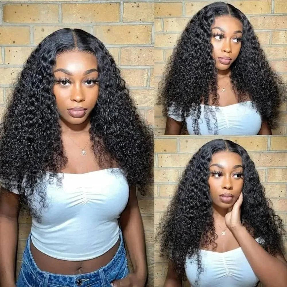 Brazilian V-Part Curly Human Hair Wig