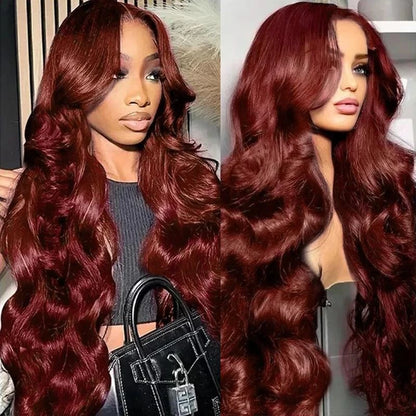 Body Wave Reddish Brown 13x6 Lace Front Human Hair Wig