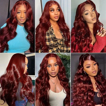 Body Wave Reddish Brown 13x6 Lace Front Human Hair Wig
