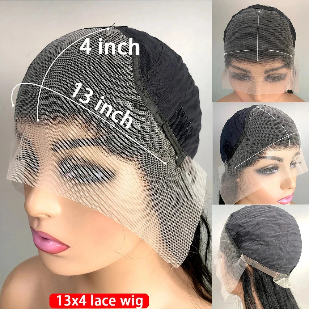 Deep Wave 44 Inch Curly 13x4 HD Transparent Lace Frontal Human Hair Wig