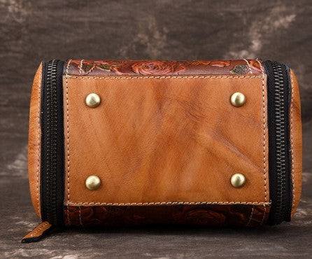 Fashionable Leather Vintage Embossed Handbag