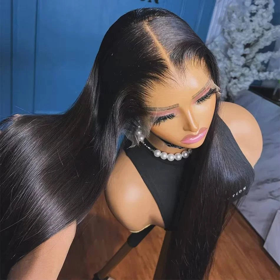 40 Inch Bone Straight Lace Frontal Human Hair Wig