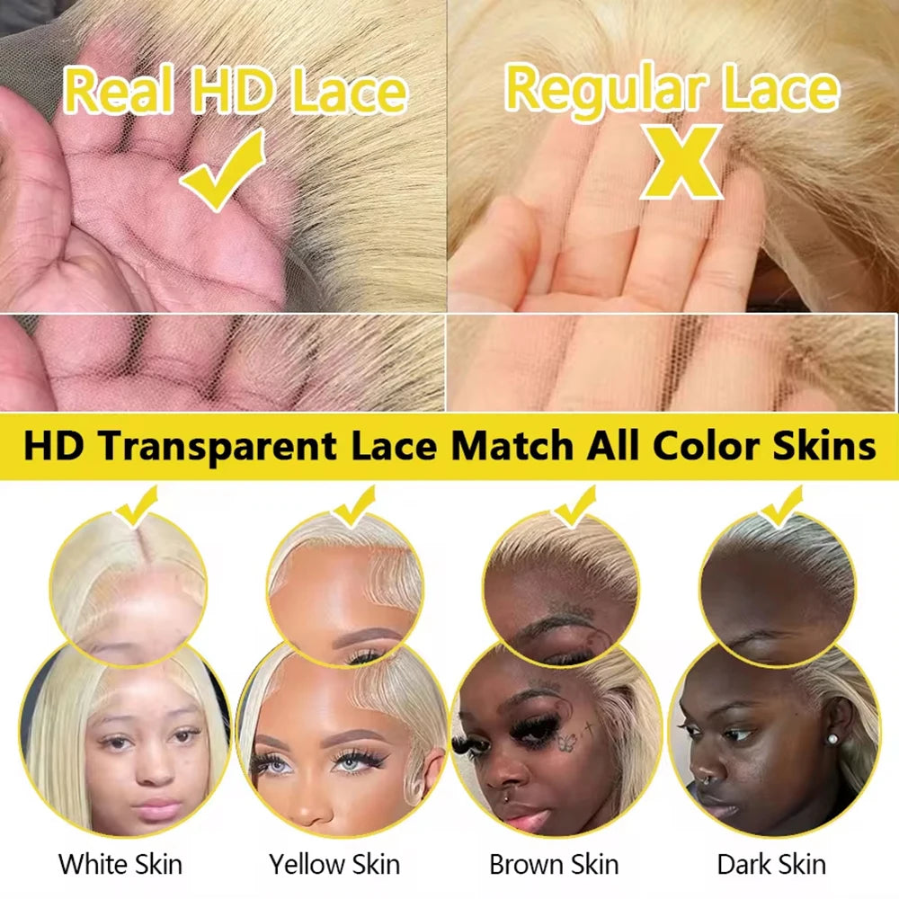 613 Blonde Body Wave Lace Frontal Human Hair Wig