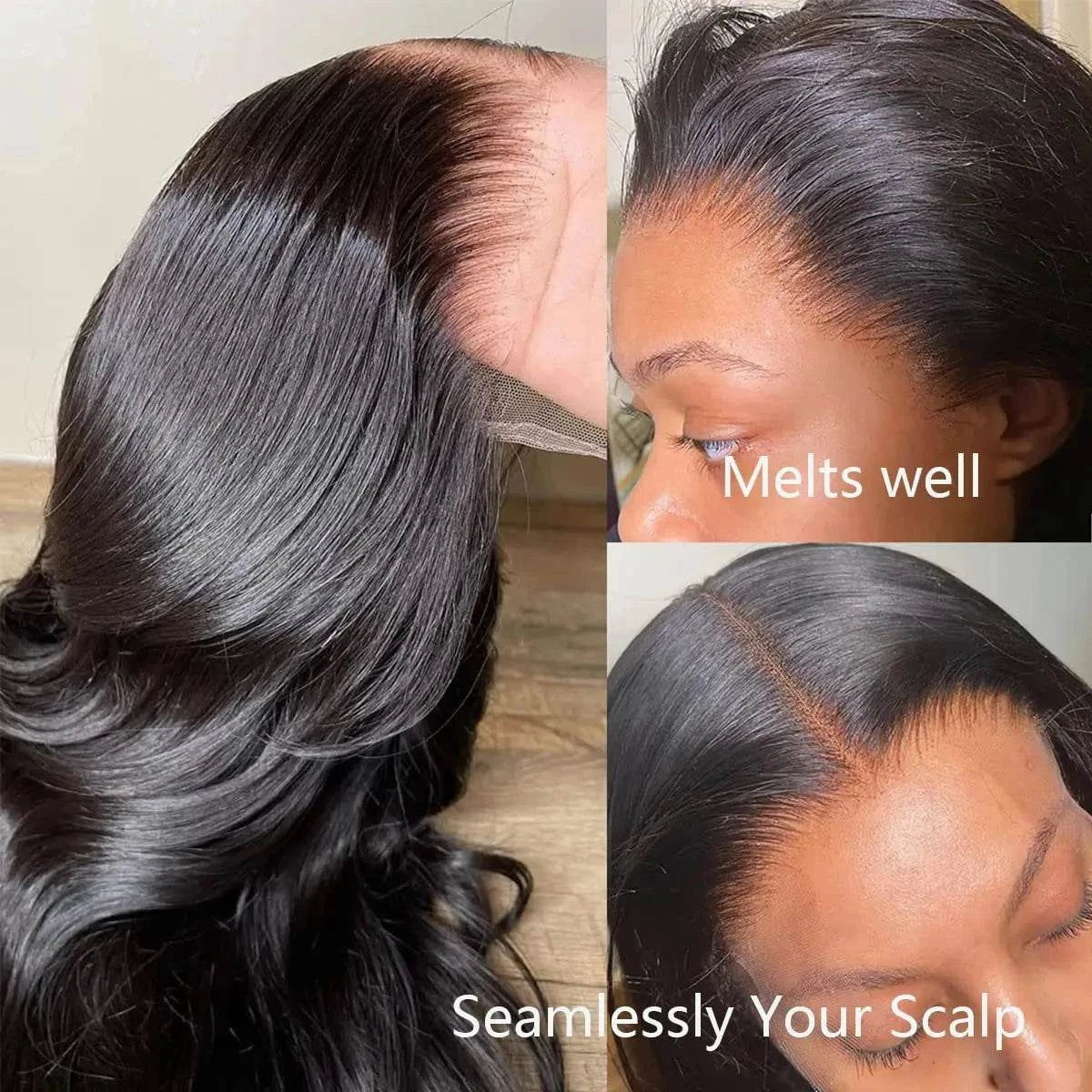 Natural Black Body Wave Remy Human Hair Wigs