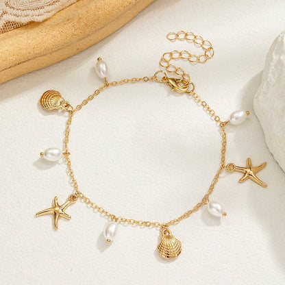 Adjustable Alloy Starfish Pendant Anklet For Women - Tucan Trading