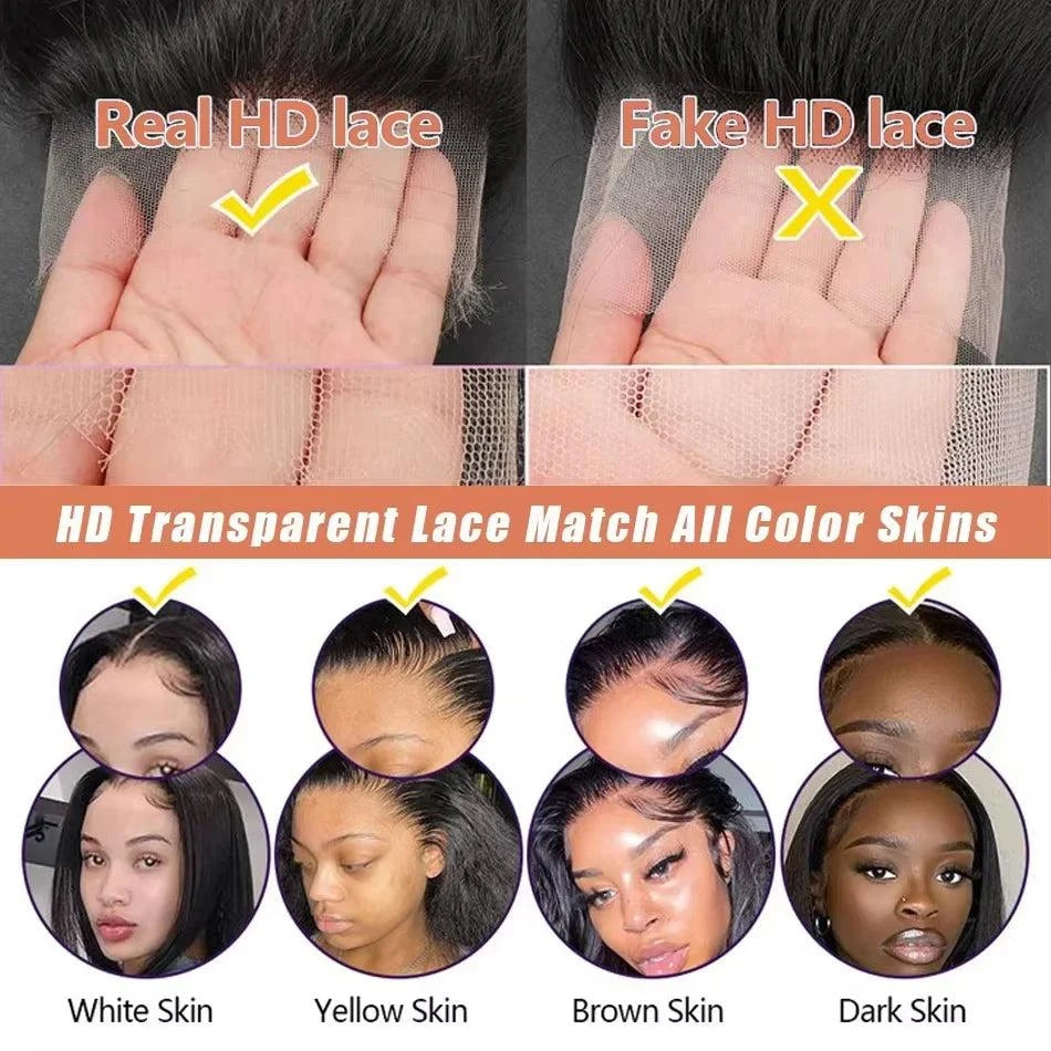40 Inch Bone Straight Lace Frontal Human Hair Wig