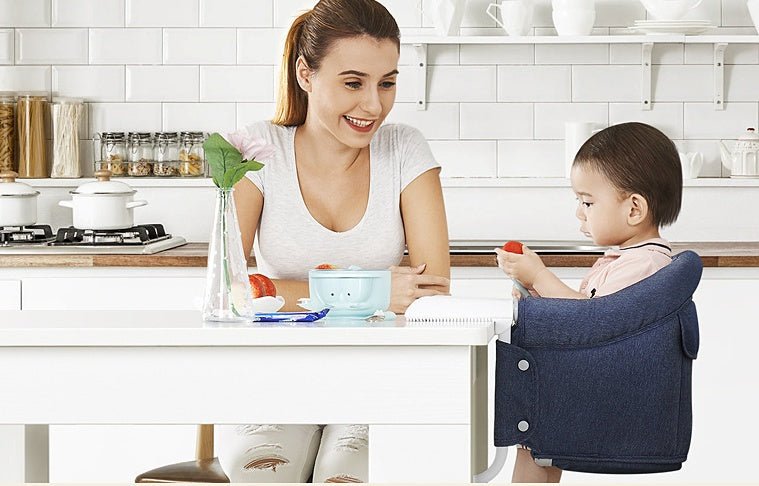 Portable Foldable Baby Highchair Safety Belt Infant Feeding Chair Booster Seat Harness Dinner Lunch Washable Hook - on Chair - Tucan Trading