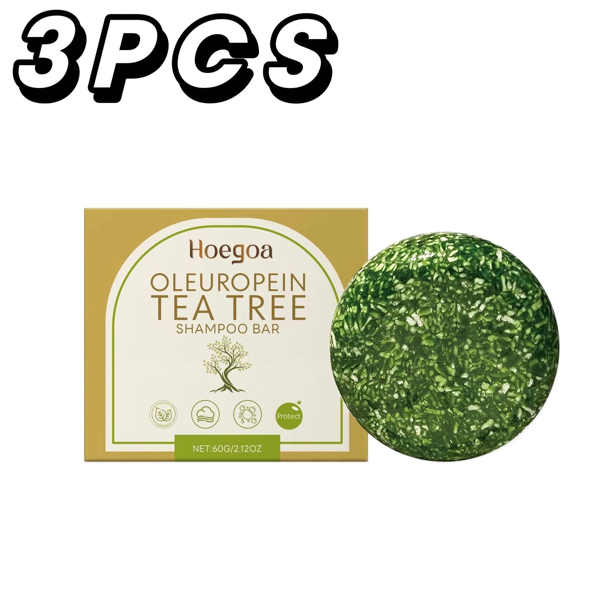 HOEGOA Oleuropein &amp; Tea Tree Dandruff Removal Shampoo Bar