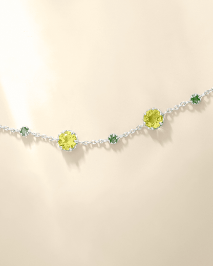 Emerald &amp; Peridot Jewellery Set in Sterling Silver - Tucan Trading