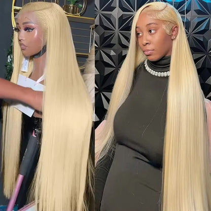 38 inch 613 Blonde 200% Density 13x4 Lace Front Human Hair Wig