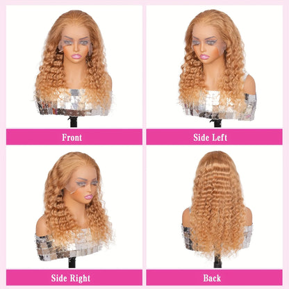 34-38 Inch Honey Blonde Human Hair Wig Lace Front Wig