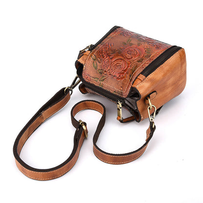 Fashionable Leather Vintage Embossed Handbag