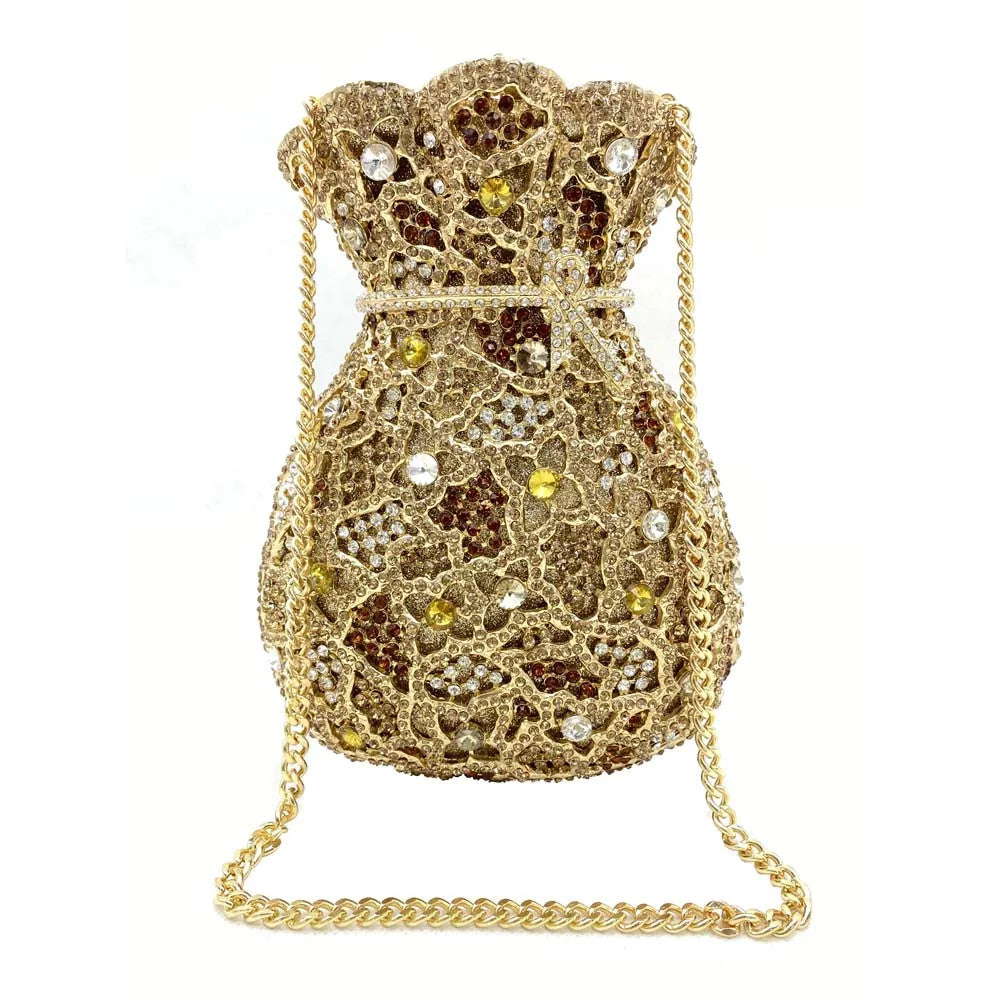 Luxury Women Evening Bag Party Crystal Clutch Purse